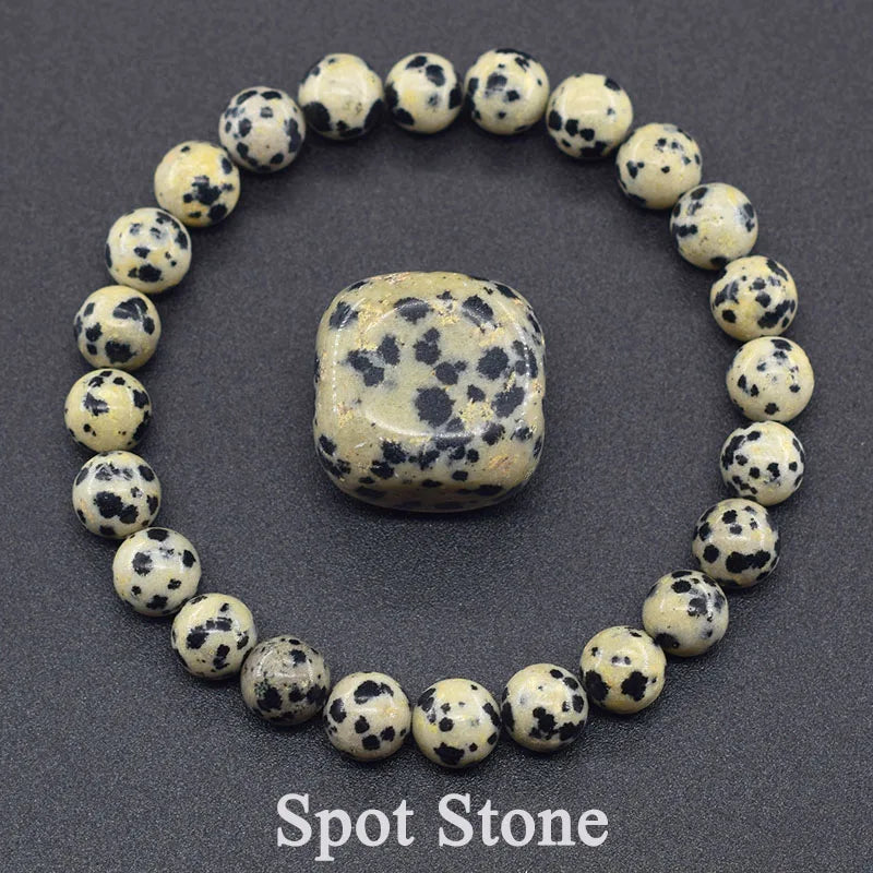 🌈 Natural Stone Energy Bracelet – 8mm Crystal Beads ✨