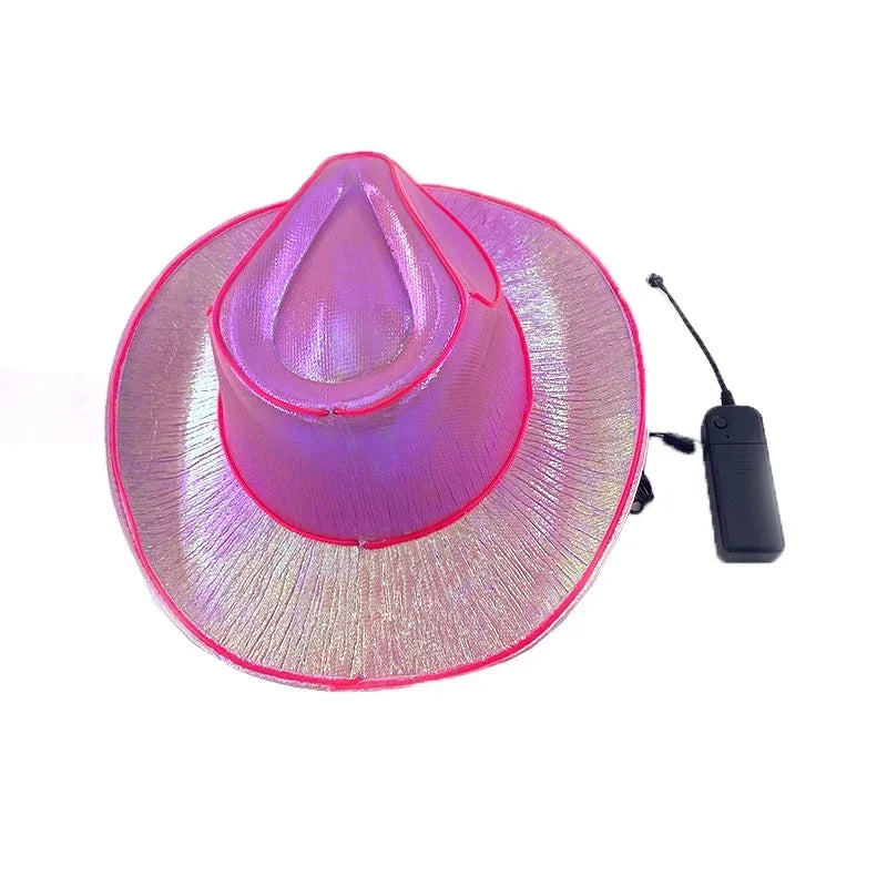 ⭐ ✨ LED Light-Up Cowboy Hat – Colorful Western Party Glow ✨