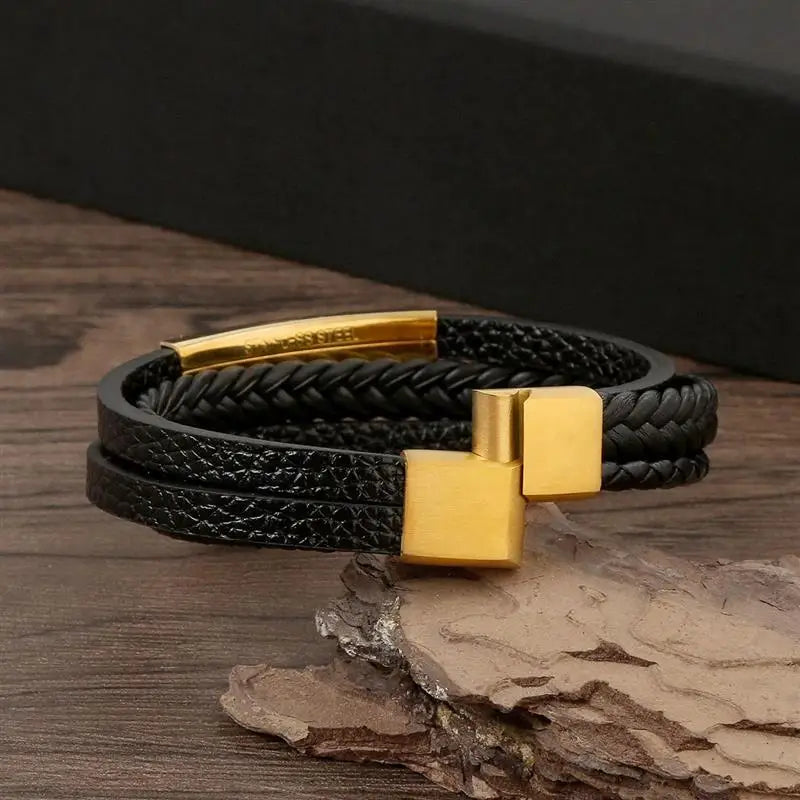 🔥 Leather Wrap Bracelet – Men’s Multi-Layer Wristband (108 Styles) 🔥