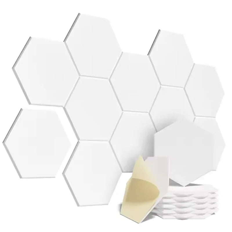 🎧 12-Pack Hexagonal Acoustic Panels – Premium Soundproof Foam Tiles