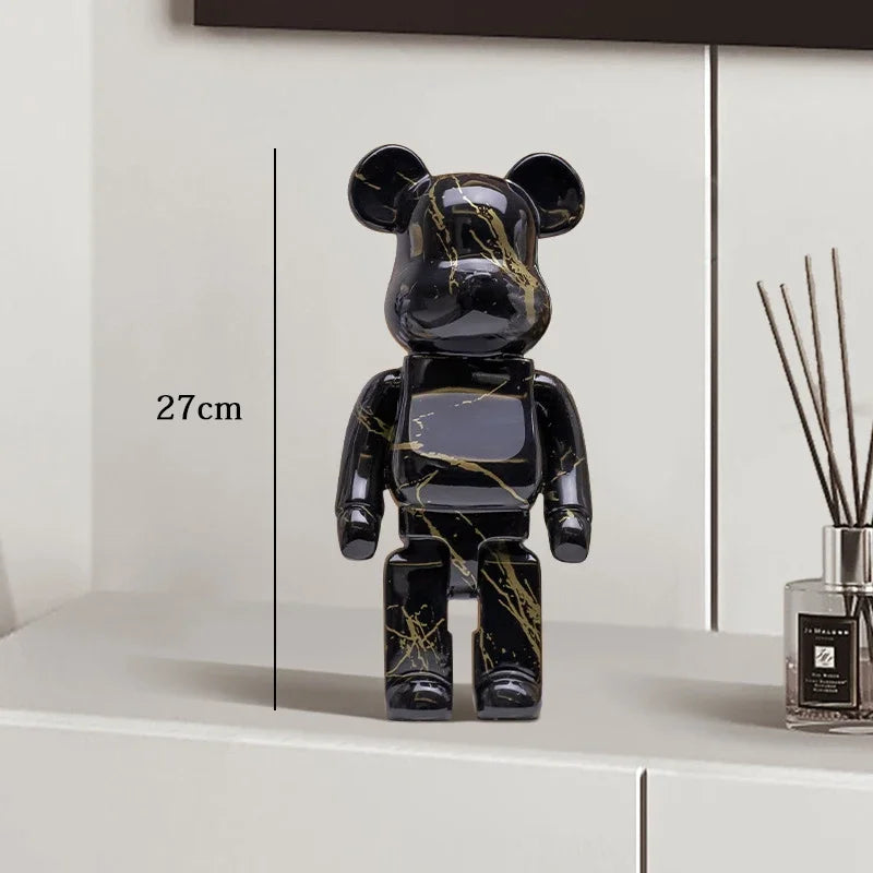 🧸✨ Graffiti Bear Resin Statue – 27cm Artistic Decor Figurine