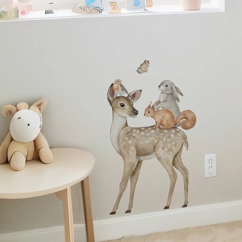 🌿🐾 “Forest Friends Peek-A-Boo Wall Sticker”