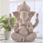 🌿 Sandstone Ganesha Elephant Statue – Handmade Spiritual Home Decor 🐘✨