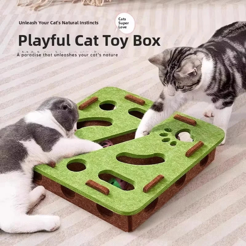 🐾 Cat Puzzle Toy – Interactive Felt Puzzle Box for Indoor Cats 🧩🐈✨