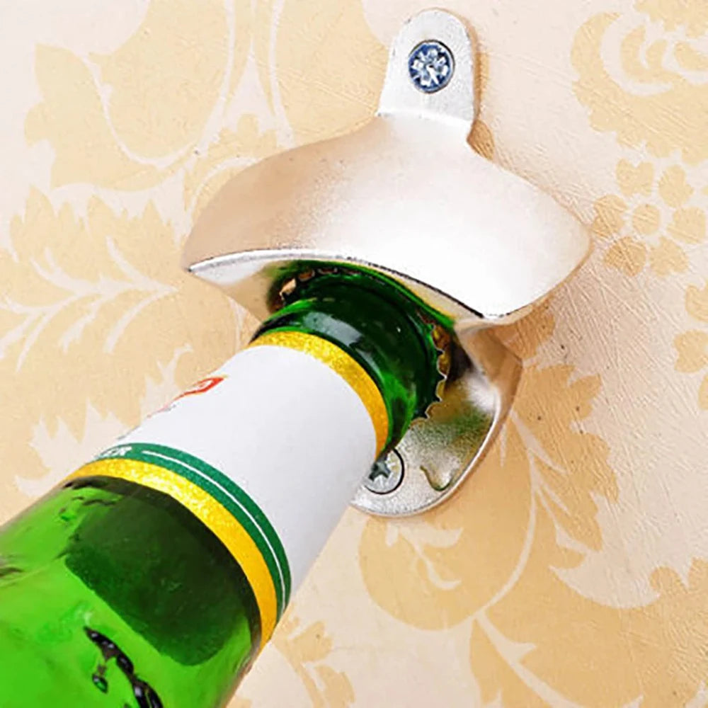 🍺🔩Vintage Zinc Alloy Wall Bottle Opener - Retro Style, Wall Mounting