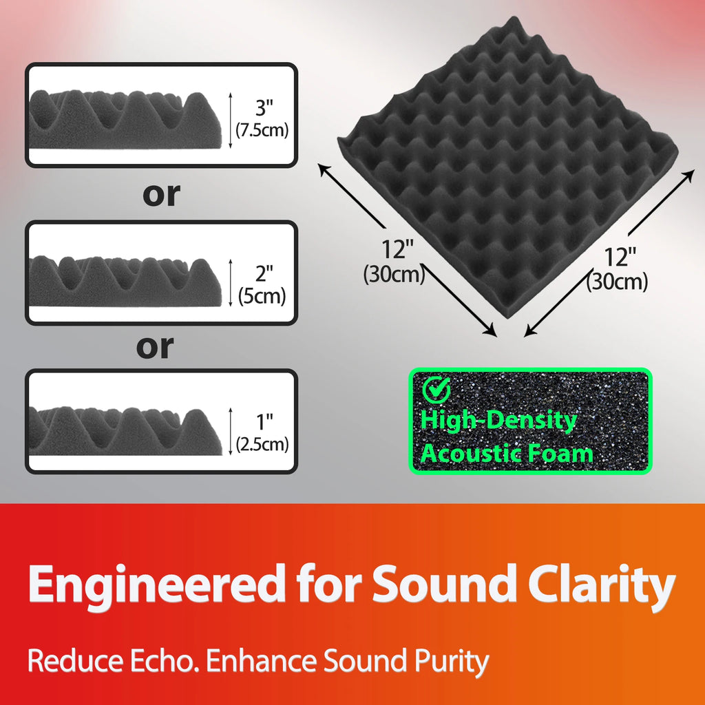 Premium Acoustic Foam Panels 🎙️🔇 | High-Density Soundproof Wall Tiles | Studio, Gaming, Podcast, Home Setup