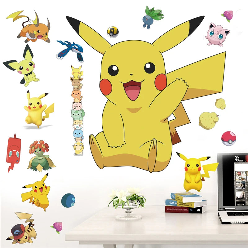 ✨ Pikachu & Friends Pokémon Wall Stickers – Cute Cartoon Room Décor for Kids | 4 Designs