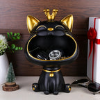 🐱✨ Lucky Cat Storage Statue – Cute Cartoon Catch-All Tray Decor