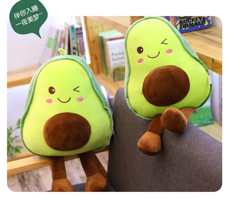 🥑💚 Soft Avocado Plush - With A Wink Face