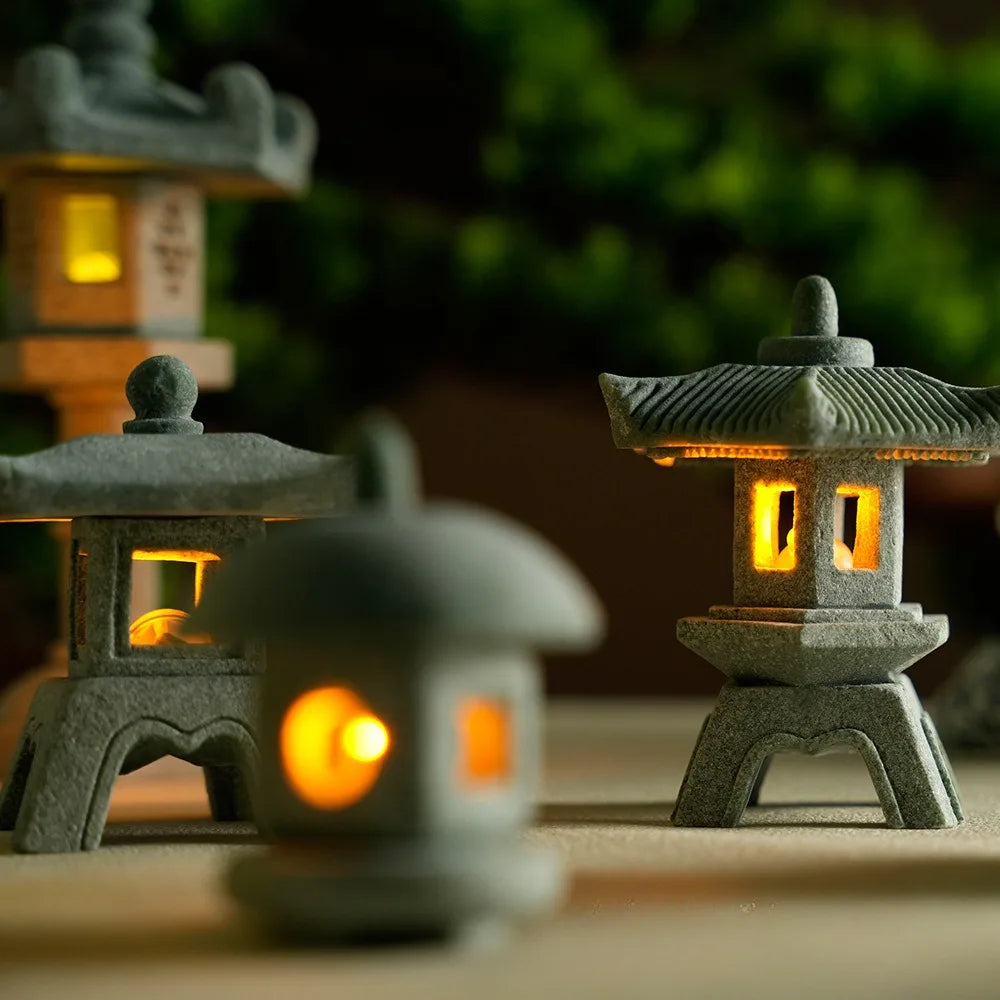 🌙 Mini Zen Pagoda & Lantern Statues – Micro Garden & Aquarium Decor 🏯✨