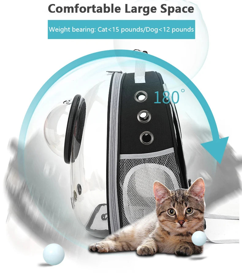 🐾 Crystal-Clear Pet Travel Backpack – Transparent Air-Flow Carrier 🎒✨