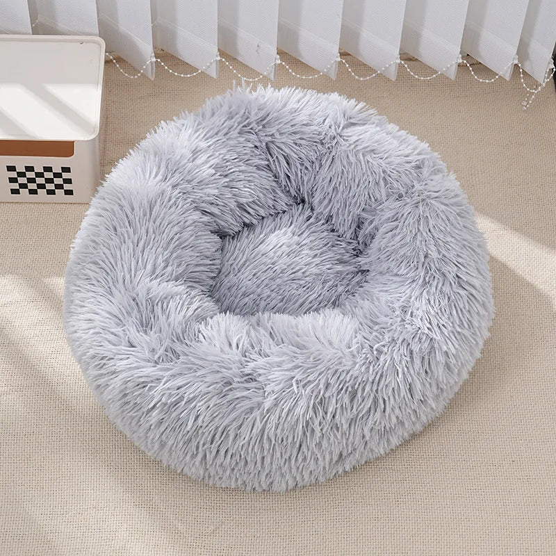 Soft Nest Bed for Dogs and Cats - Ultra-Soft Round Plush Kennel