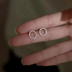 ✨ Crystal Circle Pendant Necklace – Elegant Minimalist Jewelry ✨