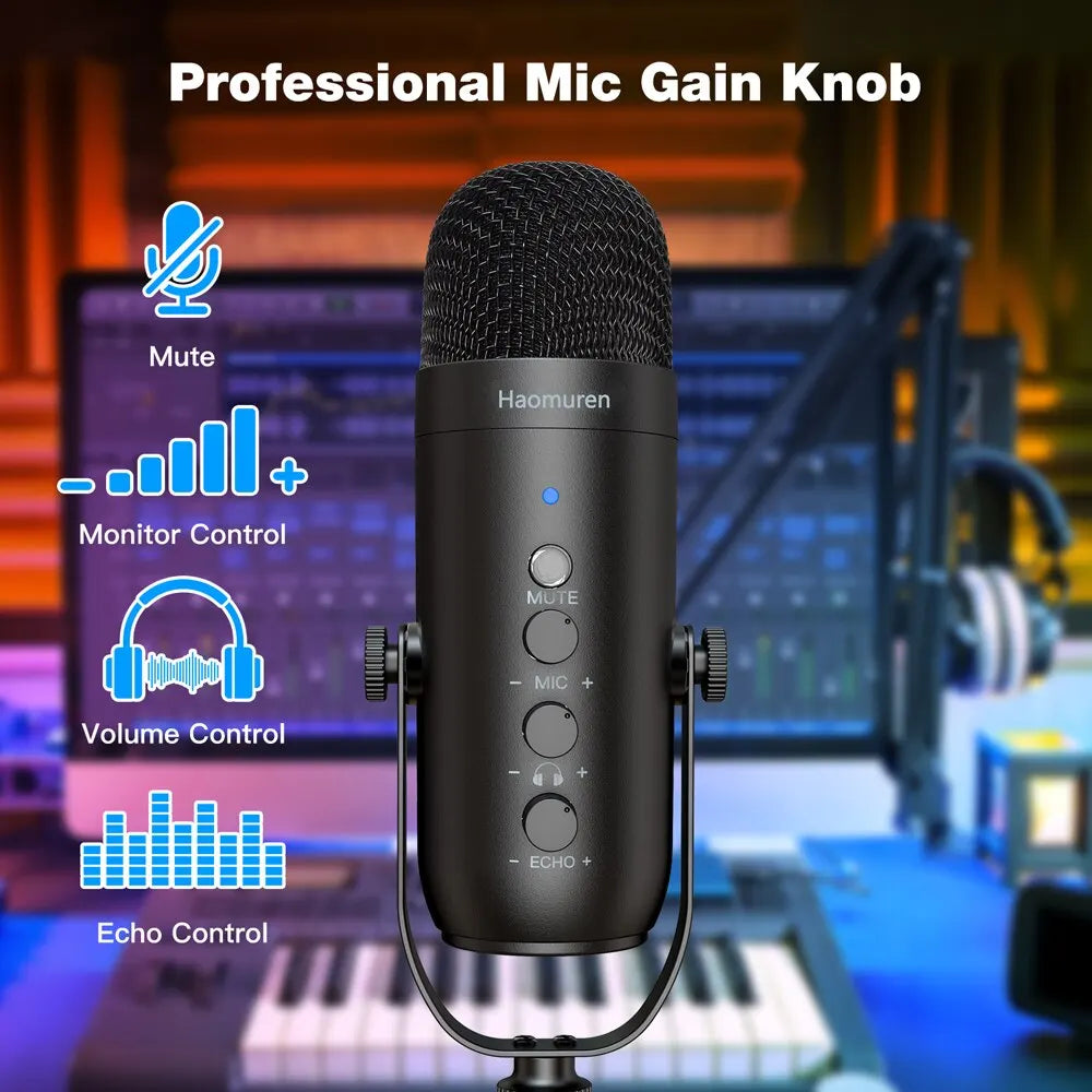 🎤 Pro Studio USB Microphone – Perfect for TikTok, Streaming & Voiceovers ✨