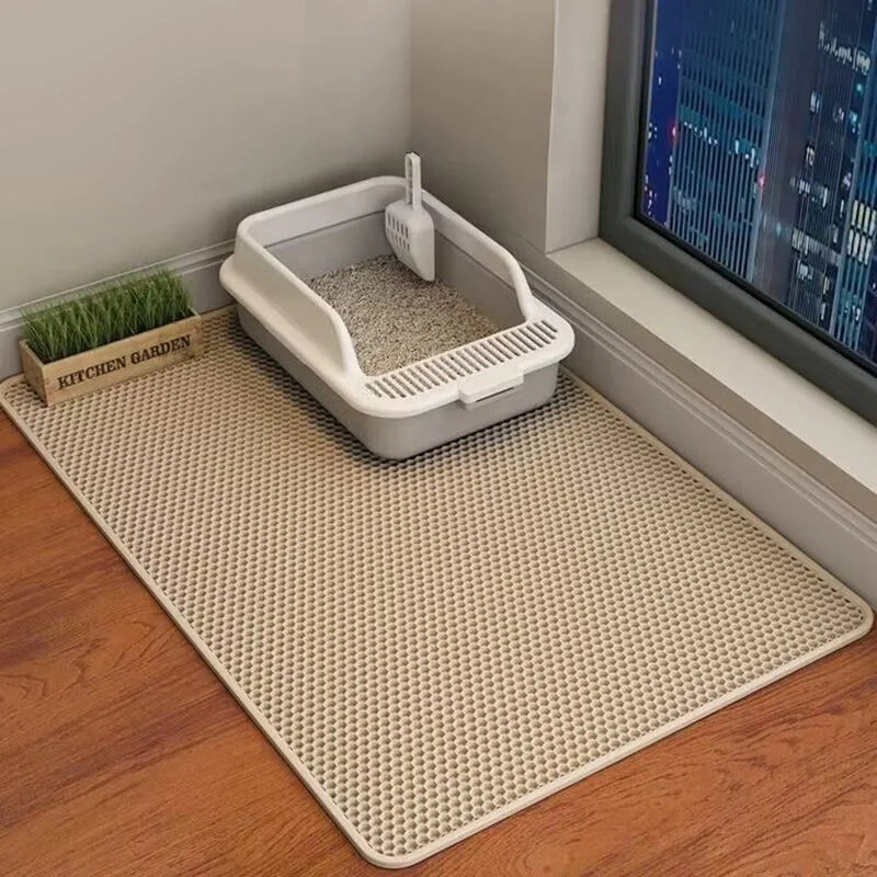 Double-Layer Cat Litter Trapping Mat 🐾 | Waterproof, Easy-Clean & Anti-Tracking