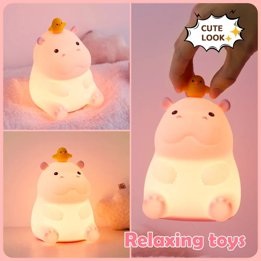 Cute Silicone Night Light – Ricaricabile & Touch | Fox 🦊, Rabbit 🐰, Penguin 🐧, Giraffe 🦒, Slot 🦥, Nylon 🌙, Flamingo 🦩