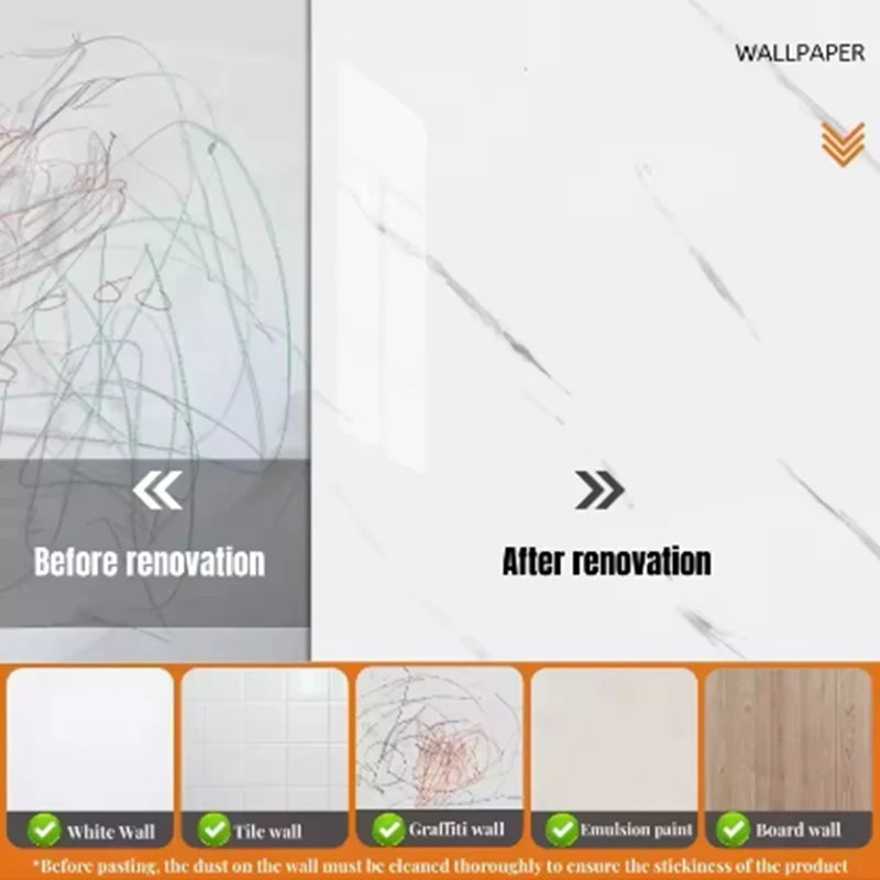 ✨ Marble-Effect Peel & Stick Wall Wallpaper – Thick Foam, Waterproof, 40cm Width | Luxury Home Decor ✨