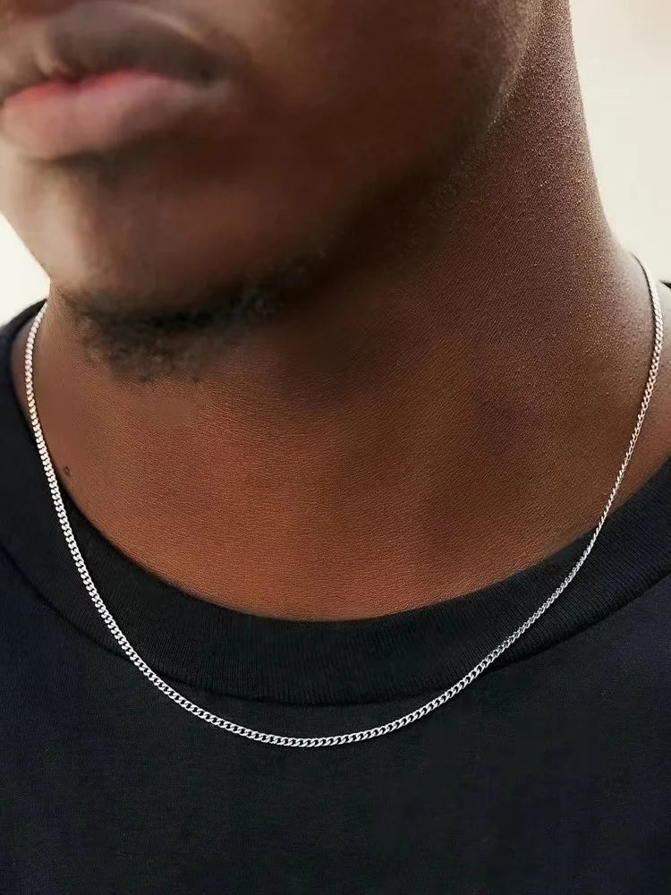 Men’s Sleek Steel Chain Necklace (Black / Silver / Gold) 🔗✨