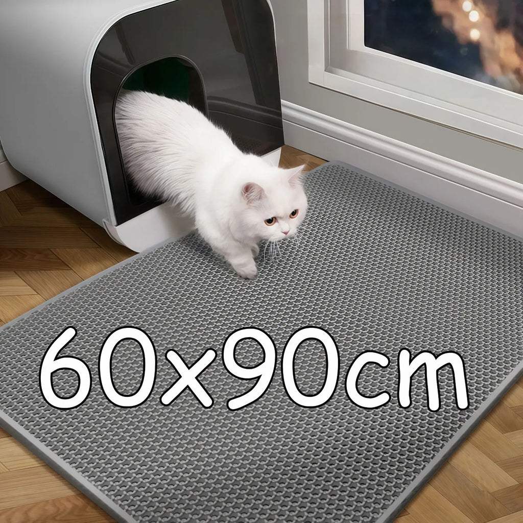 Double-Layer Cat Litter Trapping Mat 🐾 | Waterproof, Easy-Clean & Anti-Tracking