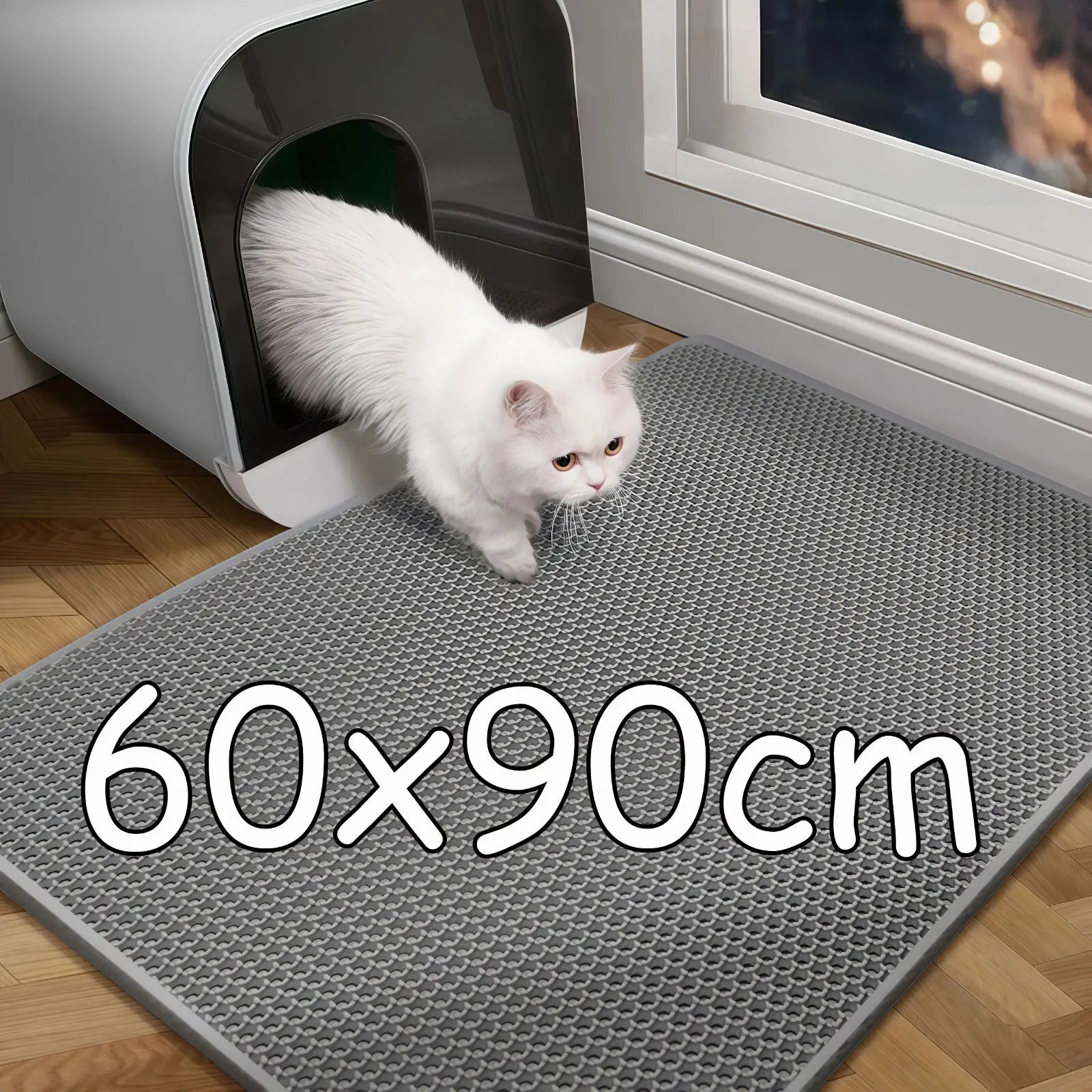 Double-Layer Cat Litter Trapping Mat 🐾 | Waterproof, Easy-Clean & Anti-Tracking