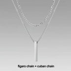 🔗 Bold Men’s Pendant Necklace – Stainless Steel Statement Chain (Gold & Silver)