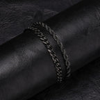 ✨ Premium Cuban Link Bracelet Set – Men’s Stainless Steel Chain (Gold/Silver/Black) ✨