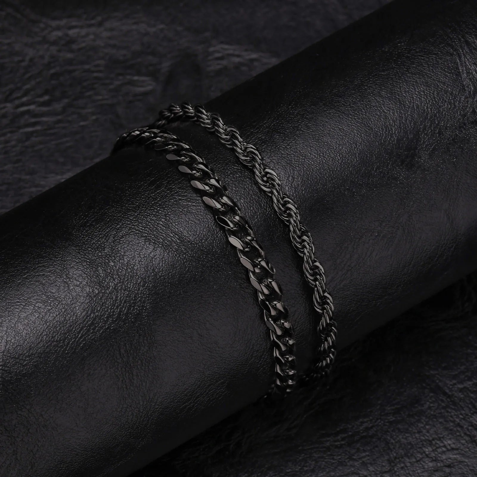 ✨ Premium Cuban Link Bracelet Set – Men’s Stainless Steel Chain (Gold/Silver/Black) ✨