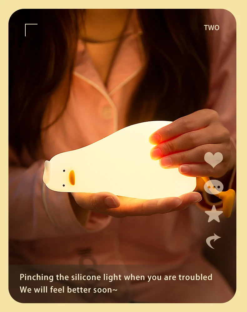 🌙 Cute DAC Silicone Night Light –Rechargeable LED for Bedroom