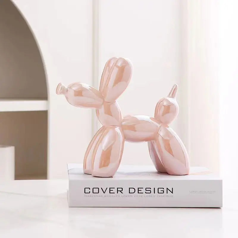 ✨ Balloon Dog Mini Sculpture – 11cm Ceramic Desk Ornament 🐶🎈