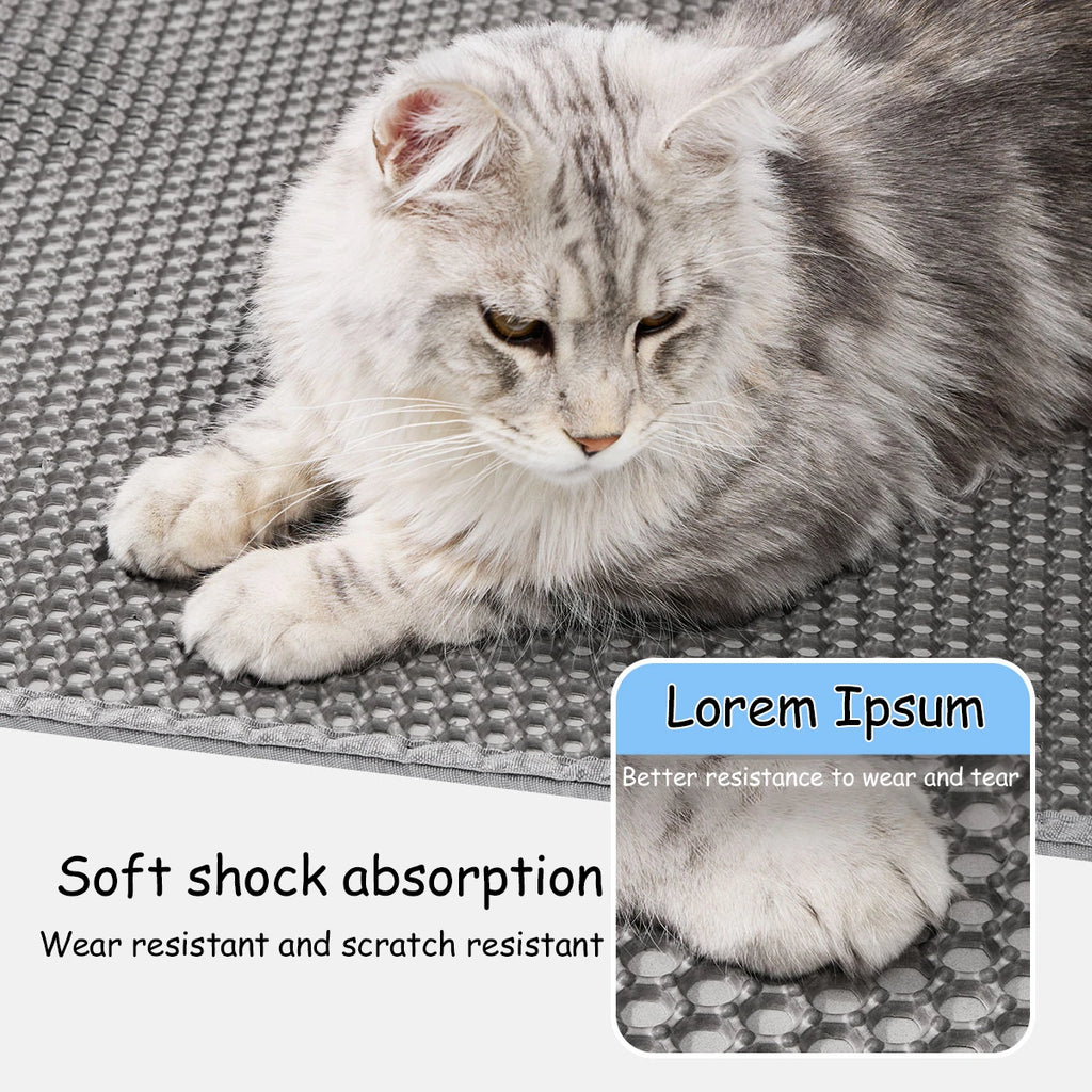 Double-Layer Cat Litter Trapping Mat 🐾 | Waterproof, Easy-Clean & Anti-Tracking