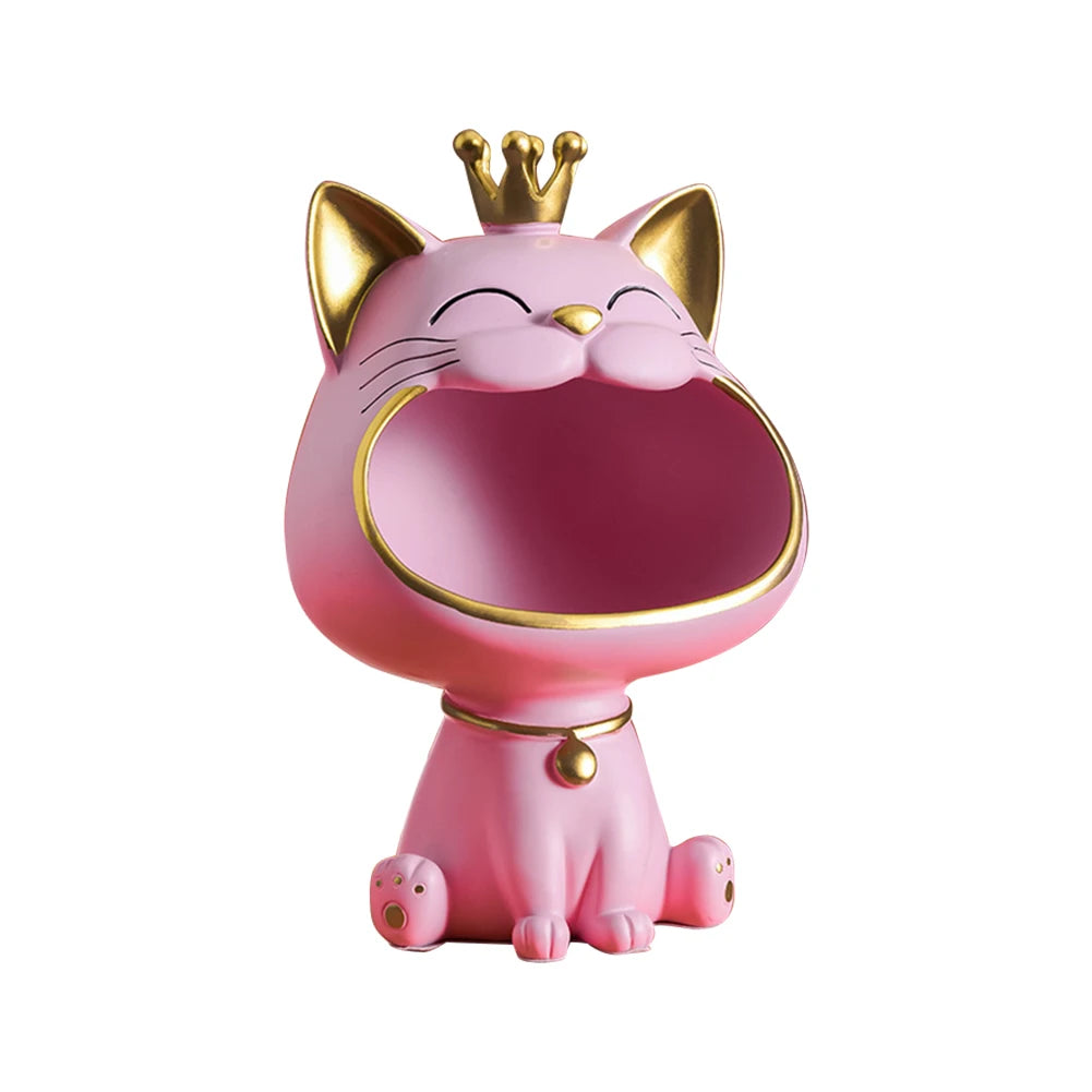 🐱✨ Lucky Cat Storage Statue – Cute Cartoon Catch-All Tray Decor