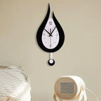 🕒 Drop-Shaped Wall Clock - Black & White Modern Design