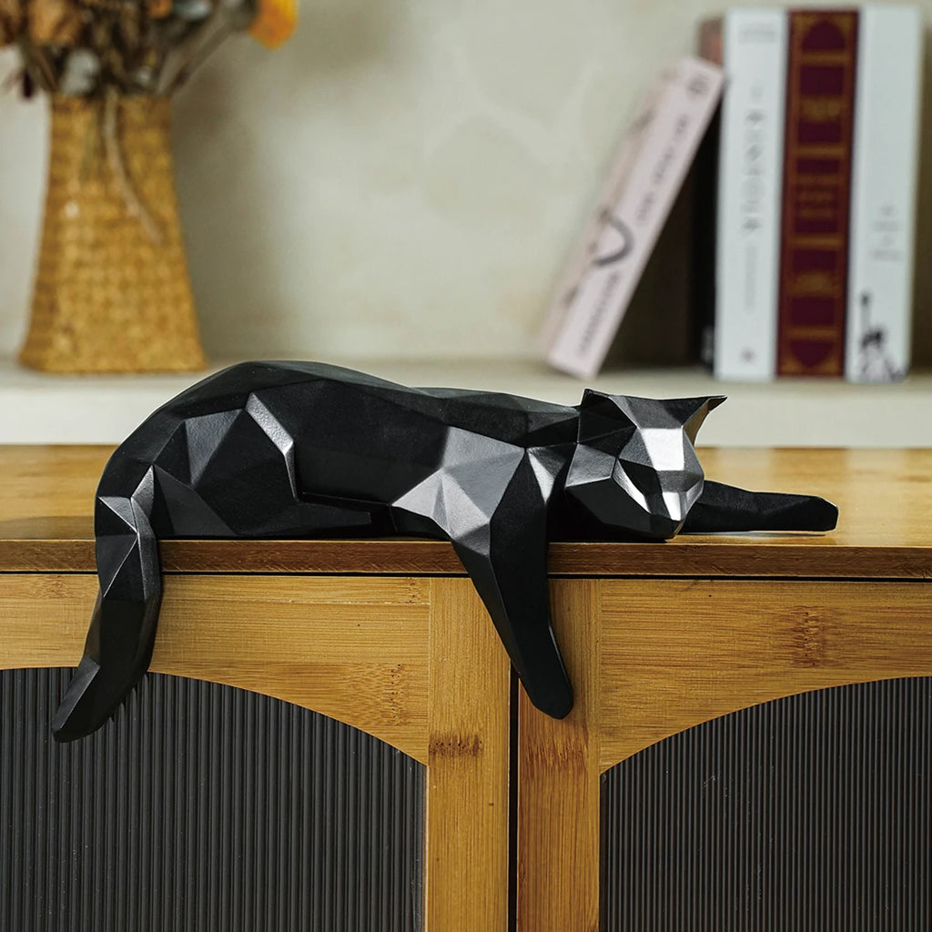 🐱 “Minimalist Cat Duo Figurines – Black & White Ceramic Decor 🖤🤍✨”
