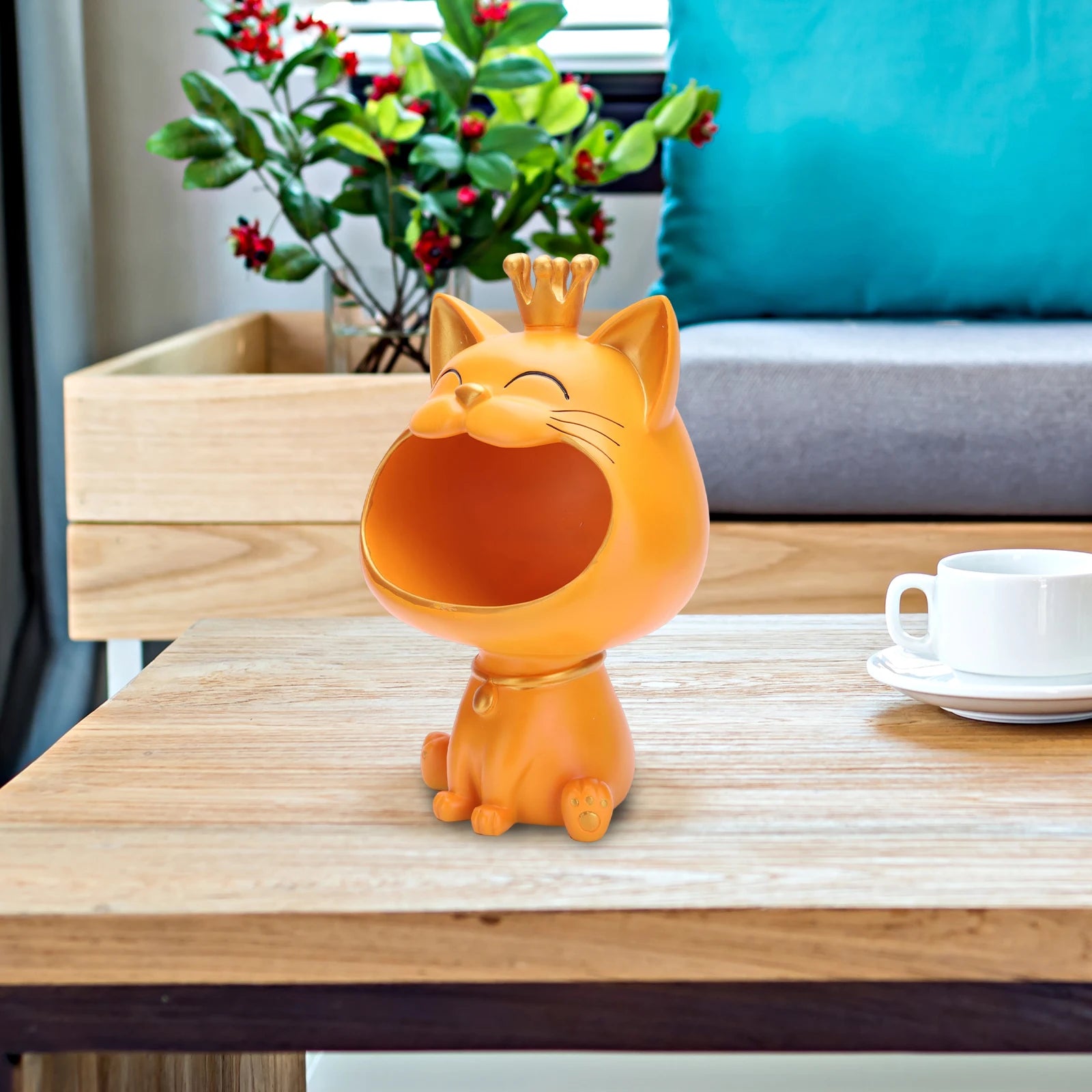 🐱✨ Lucky Cat Storage Statue – Cute Cartoon Catch-All Tray Decor