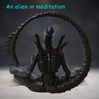✨ Alien Meditation Figurine – “Zen Xenomorph” Desk Statue 🛸🧘‍♂️