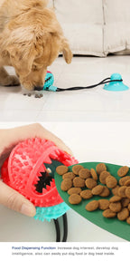 🐾 Interactive Suction-Cup Dog Toy Ball — Slow Feeder & Tug Game 🐶