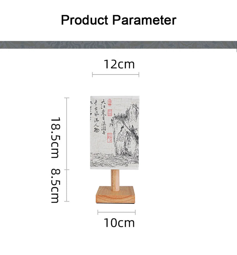 Chinese Style Bedside Lamp 🏮✨ - Dimmable Night Light with Fabric Lampshade