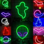 🎃 Neon LED Horror-Cute Wall Lights | Luminescent Wall Decorations 🦇✨