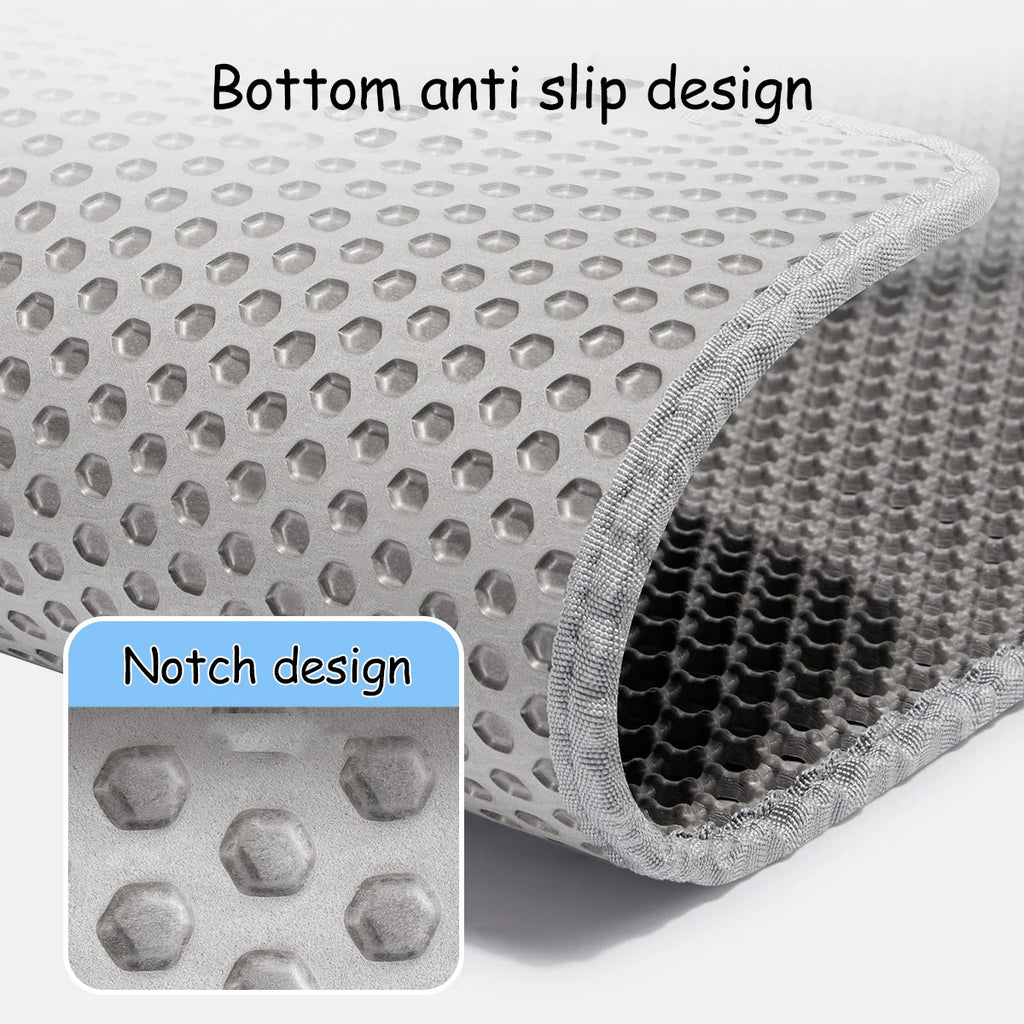 Double-Layer Cat Litter Trapping Mat 🐾 | Waterproof, Easy-Clean & Anti-Tracking