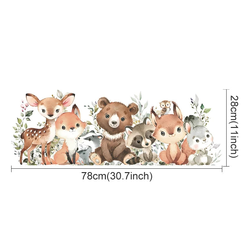 🌲 “Forest Friends Wall Decals – Cute Animal Nursery Stickers” 🦊🐻🦉✨