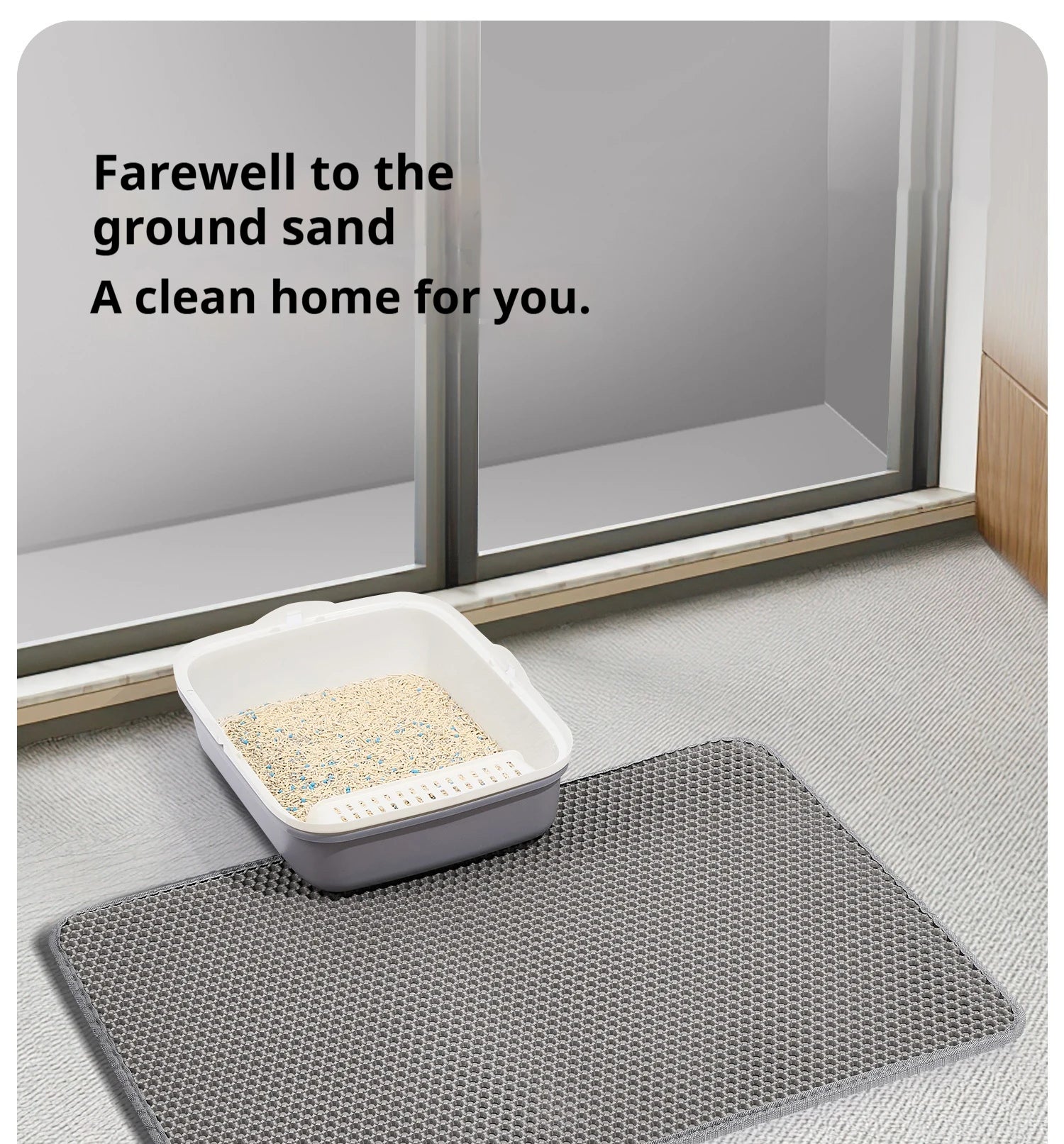 Double-Layer Cat Litter Trapping Mat 🐾 | Waterproof, Easy-Clean & Anti-Tracking