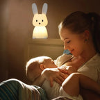 🐰 LED Night Light – Cute Silicone Rabbit Touch Lamp