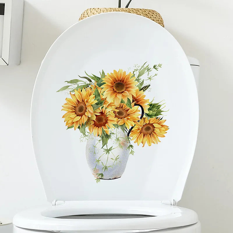 🌿✨ Green Leaf Toilet & Bathroom Wall Stickers — Waterproof Decorative Decals