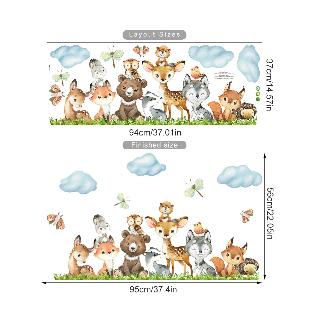 🌲 “Forest Friends Wall Decals – Cute Animal Nursery Stickers” 🦊🐻🦉✨