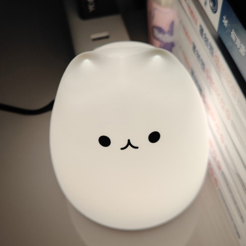 Cute Cat Baby Night Light 🐱✨ – 7 Colours, Touch, Soft Silicone • USB Rechargeable