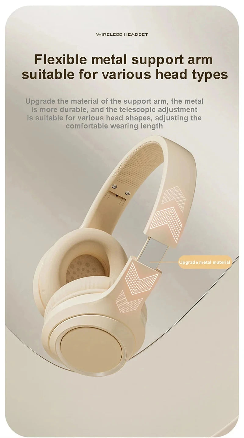 🎧 Wireless Bluetooth 5.3 Headphones – Deep Bass • 12H Playtime • Foldable Design