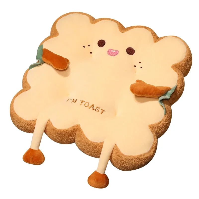 Soft Toast Cushion for Chair 🍞✨ | Comfortable, Cute and Washable - Happy or Angry Version