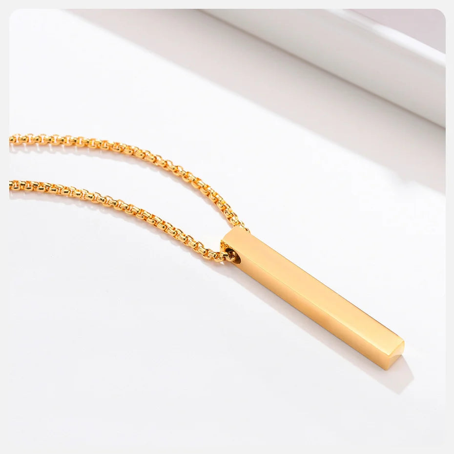 ✨ Minimalist Long Bar Pendant Necklace – Unisex Elegance ✨