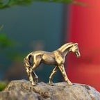 🐴 Mini Brass Horse Figurines – Vintage Zodiac Desktop Decor