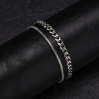 ✨ Premium Cuban Link Bracelet Set – Men’s Stainless Steel Chain (Gold/Silver/Black) ✨